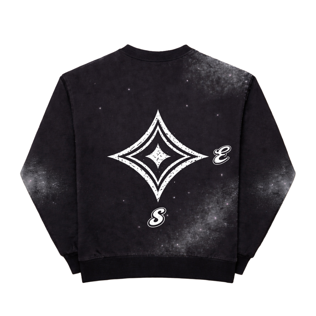 Lacaag Buys Steeze Rhinestone Onyx Washed Sweatshirt